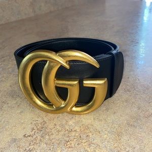 Black Wide Double G Gucci belt size 90 women